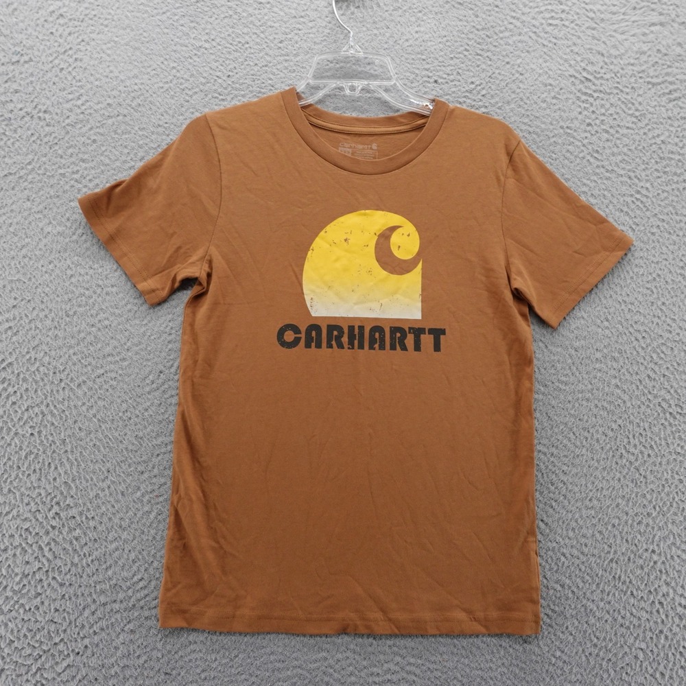 Carhartt Kids Brown Short Sleeve Graphic Logo TShirt Size Medium 10/12 NEW